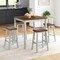 5 Piece Dining Table Set with 4 Saddle Stools for Kitchen Dining Room Apartment-Ash Grey